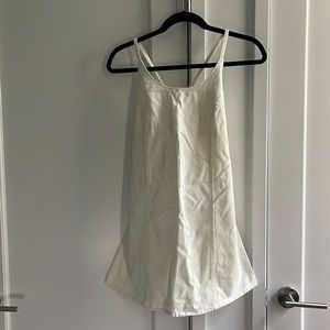 ASOS white denim dress with crossback/tie straps - size 4